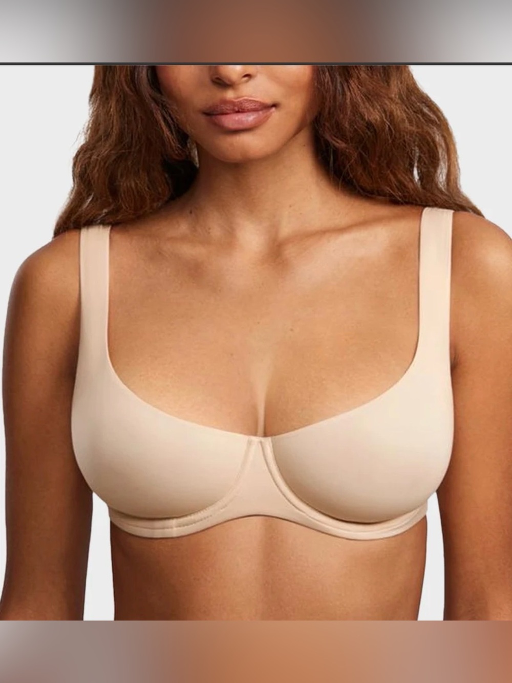 SheCurve Beige Underwire Support Seamless Unlined Balconette Bra Size 34C NWOT